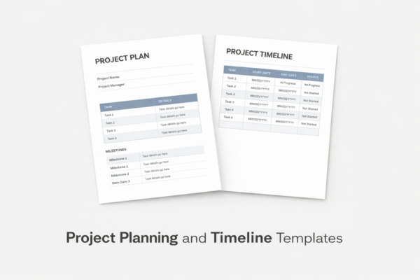 Project Planning and Timeline Templates